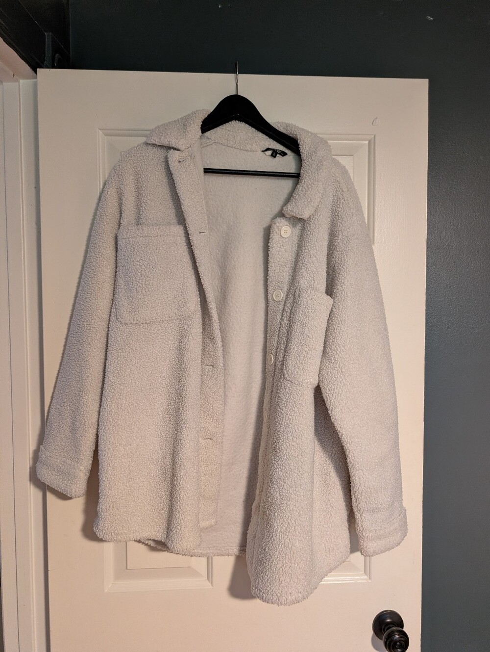 Cozy White Sherpa Jacket - Women's Lightweight Coat